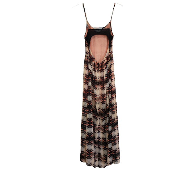 Hem & Thread Peach/Black Spaghetti Strap Sun Dress Large - Picture 3 of 8